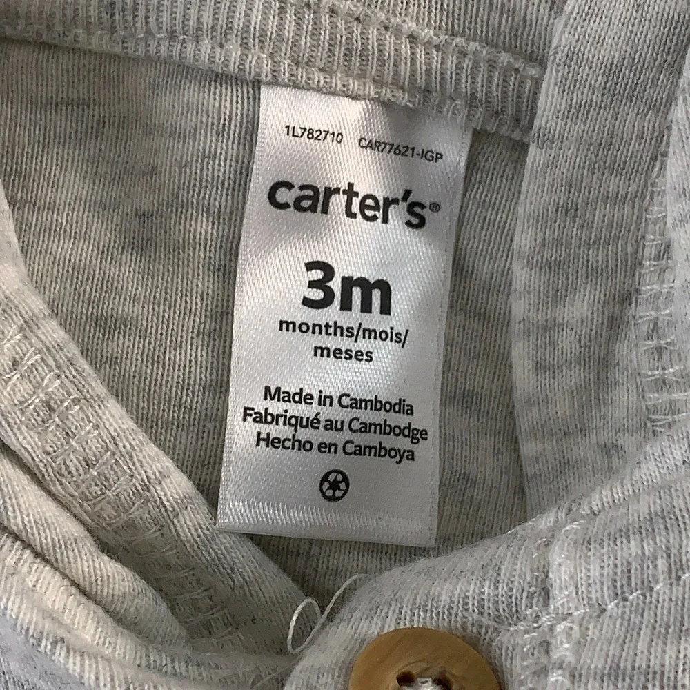 Carter's Baby Size 3 Months Gray 3-Piece Mommy Little Cardigan Pant Set NWT